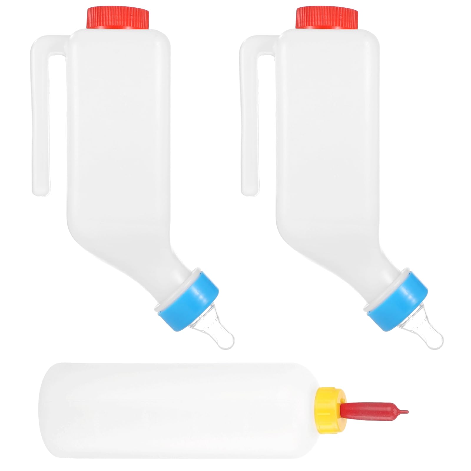 3 biberons pour agneaux, 2 suspendus de 27 oz et 1 à main de 17 oz, tétine en silicone, biberon inversé avec échelle pour chèvre, agneau, faon, porcelet, chaton, chiot