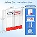 Large Safety Glasses Holder Bin, 2 Compartment Clear Acrylic Glasses Dispenser, Tabletop or Wall Mount, Eyewear Goggles Organizer with Dustproof Lids, for Industrial, Lab, 16.8