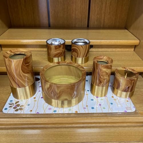高級仏具セット(真鍮製) 高岡真鍮製高級モダン仏具 希 -ねがう- 6点セット サンドグリーン 真鍮
