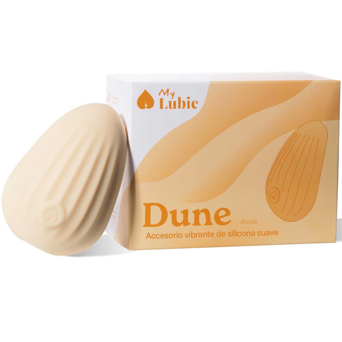 MY LUBIE - Dune Potente Masajeador Inalámbrico Premium - Recargable USB y Resistente al Agua - 10 Niveles de Vibración - Potente Masajeador Personal en Silicona Médica - Mujeres y Parejas - Arena
