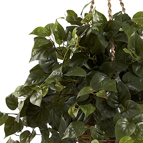 Nearly Natural 6736 Philo Hanging Basket, Green by Nearly Natural - Image 2
