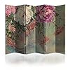 Canvas Room Divider Screen Background Drawing Painting Painted with Oil Paints Peonies Flowers Room Separator Folding Screen Privacy Partition Wall Dividers 6 Panels Multicolor 6