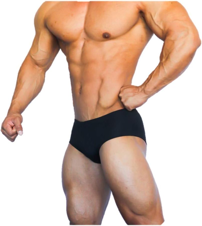 Classic Physique Shiny Trunks Classic Bodybuilding Suit Competition Suit Posing Suit Trunks (Small) Black
