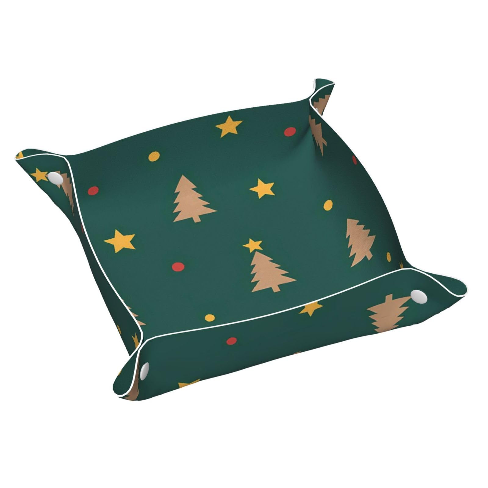 HLBSDM Christmas Gingerbread Tree Tray Men's Leather Valet Parking Portable Entrance Trays Bedside Storage Box