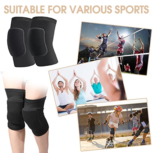 Yunsailing 6 Pairs Knee Pads for Women Men, Soft Breathable Volleyball Tactical Knee Pads Workout Protector for Basketball Football Hockey Dance Running(M Size,Black) - Thumbnail 4