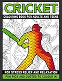 Cricket Colouring Book: Colouring Book for Adults and Teens | For Stress Relief and Relaxation