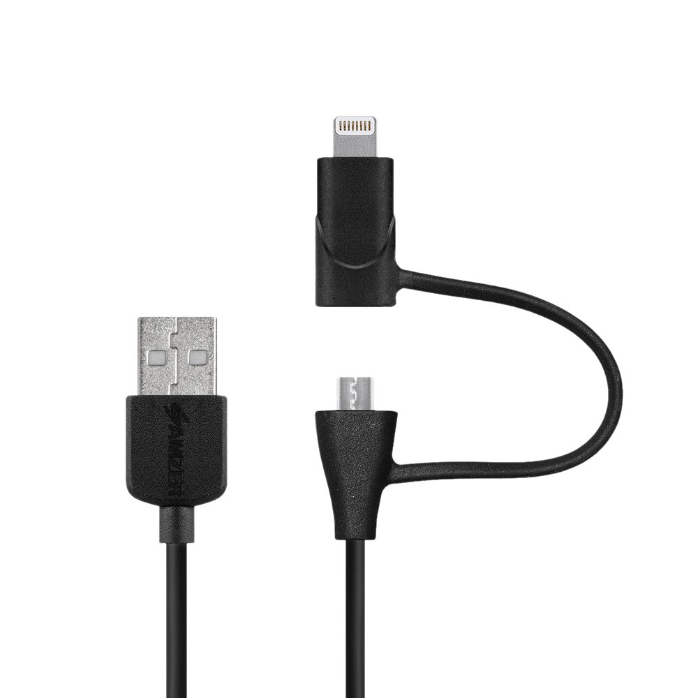 Mobility Lab tel306612 1 m USB to Micro USB and Lightning Charging/Sync Cable for Smartphone - Black