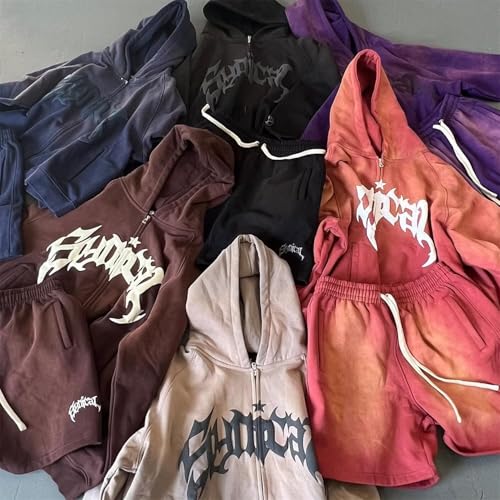 Womens Men Zip Up Hoodies Fashion Y2K Fleece Sweatshirts Pullover Harajuku Graphic Oversized Aesthetic Hoodie Jacket4