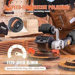 VEVOR Lucidatrice Brunitura 1300 W Strumento per Condizionamento Superficie 6 Velocità Regolabile, Lucidatrice Elettrica Portatile, Mola per Lucidare Filo d'Acciaio, per Acciaio Inox, Metalli, Legno