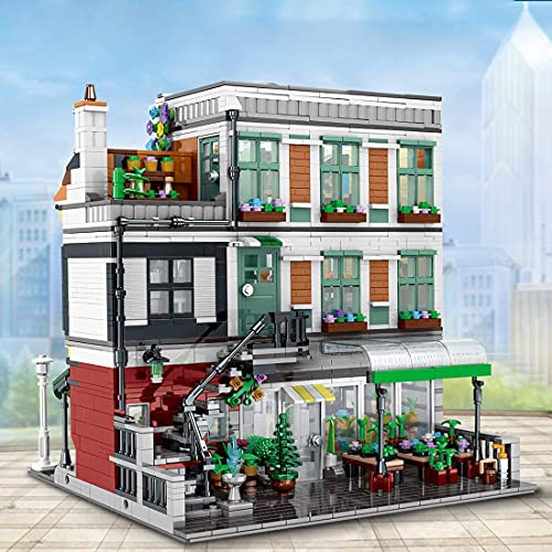 TYPIS Haus Bausteine, Zentrum Blumenladen Architektur Bausteine Set Modular Gebäude, Kompatibel mit LEGO Haus (3648… – Bild 4