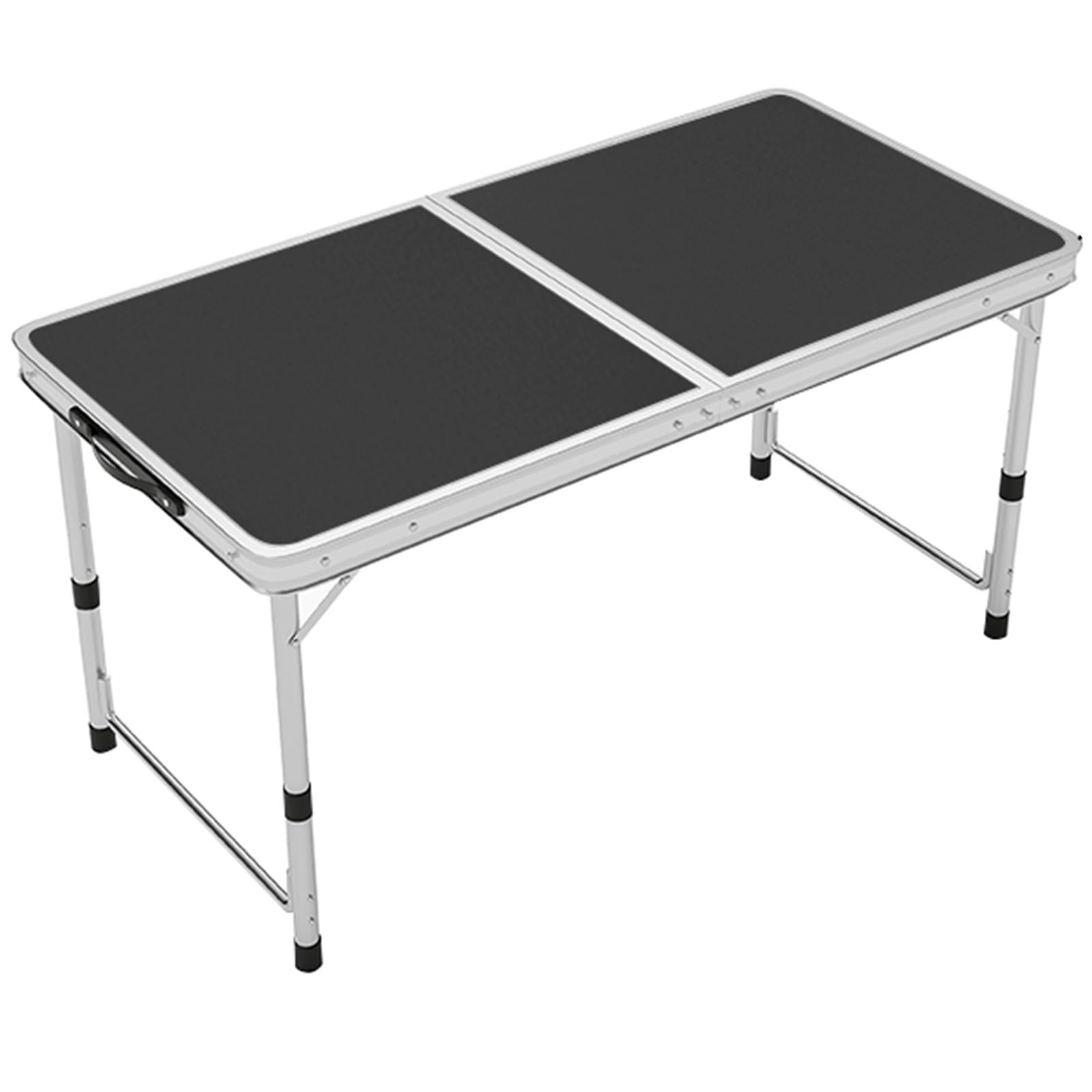 Aluminiowy składany stół o regulowanej wysokości, przenośny stół kempingowy z uchwytem, do cateringu, biura, na imprezę, piknik, ślub, 120 x 60 cm, czarny