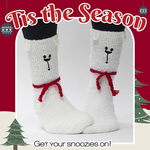 Image of Snoozies Fuzzy Funny Socks for Women, Christmas Sock 1 Pair, Cozy Winter Holiday