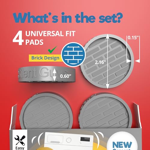 Magilint SPACE GREY Silent Guys Anti Vibration Pads For Washing Machine - 4 Washing Machine Anti Vibration Pads Washer Anti Vibration Pads Rubber Vibration Pad Washing Machine Pads For Anti Vibration Mat Isolation Pads thumb #4