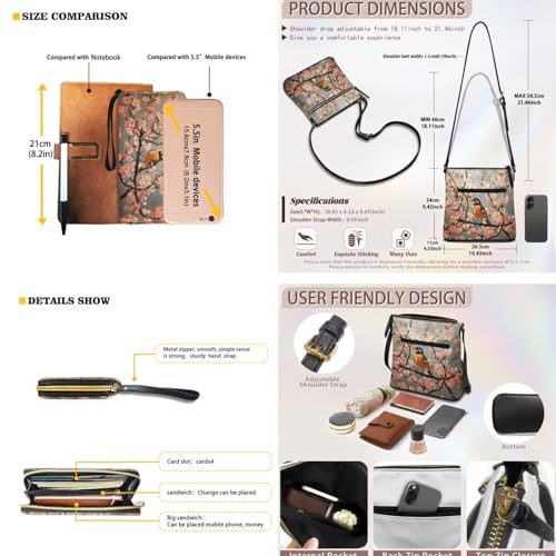 Satchel Purse and Wallet Set for Women Waterproof Leather Shoulder Bag Zipper Wallet Crossbody Purse for Daily Use2