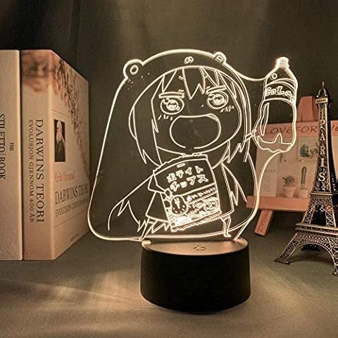 GEZHF 3D Night Light Illusion Japanese Anime Decor LED Anime Acrylic 3D Lamp Anime Himouto Umaru Chan for Bedroom Decor Night Light Kids Birthday Gift Room Desk Led Light Manga Himouto Cover