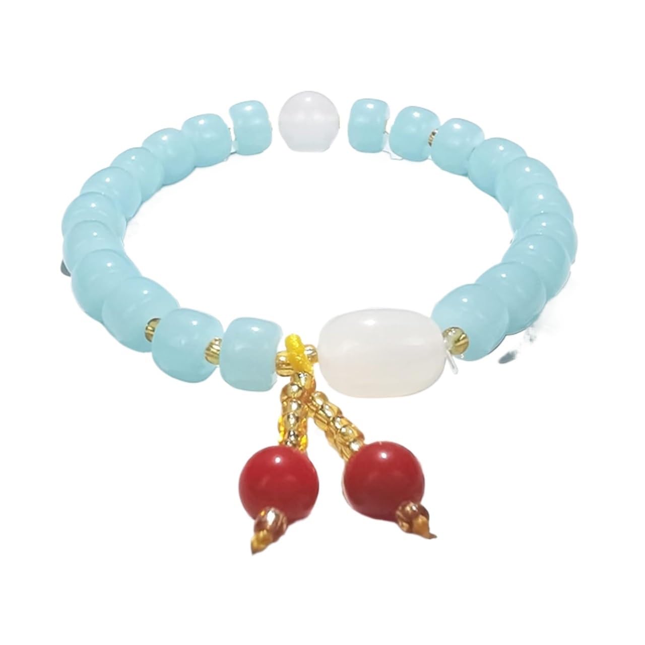 OIFAODAO Rosary bracelet, Wealth Bracelet Crystal Amulet Lucky Ward Off Evil Spirits(Style h-8 inches)