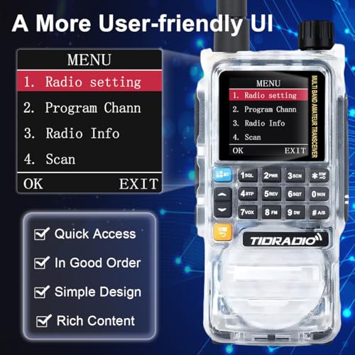 Image of TIDRADIO TD-H3 Plus Ham Radio Handheld, Bluetooth-Headphone-connectable,Wireless Programming, Multi-Band Walkie Talkies Long Range NOAA Emergency Weather Radios for Survival Gear Crystal 2 Pack