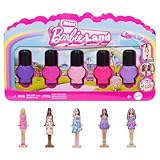 Barbie Mini Barbie Land 5er-Set Fashionistas-Puppen, ca. 3,8 cm große Minipuppen in Nagellackbehältern, Sammelset mit Überraschungen (Stile können abweichen), JGL28