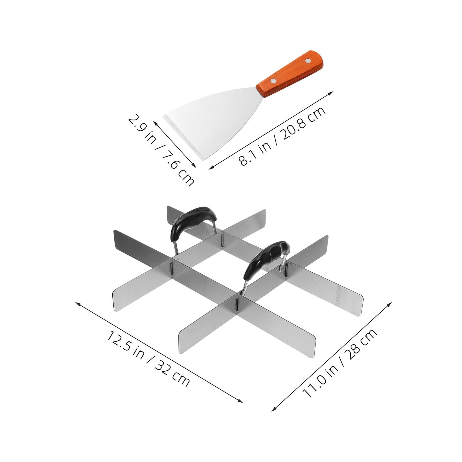 Divisor de Pastel de Acero Inoxidable Secciones con Pala Marcador de Porciones para Tartas Pizzas Brownies y Postres Herramienta Multiuso para Cocina y Repostería