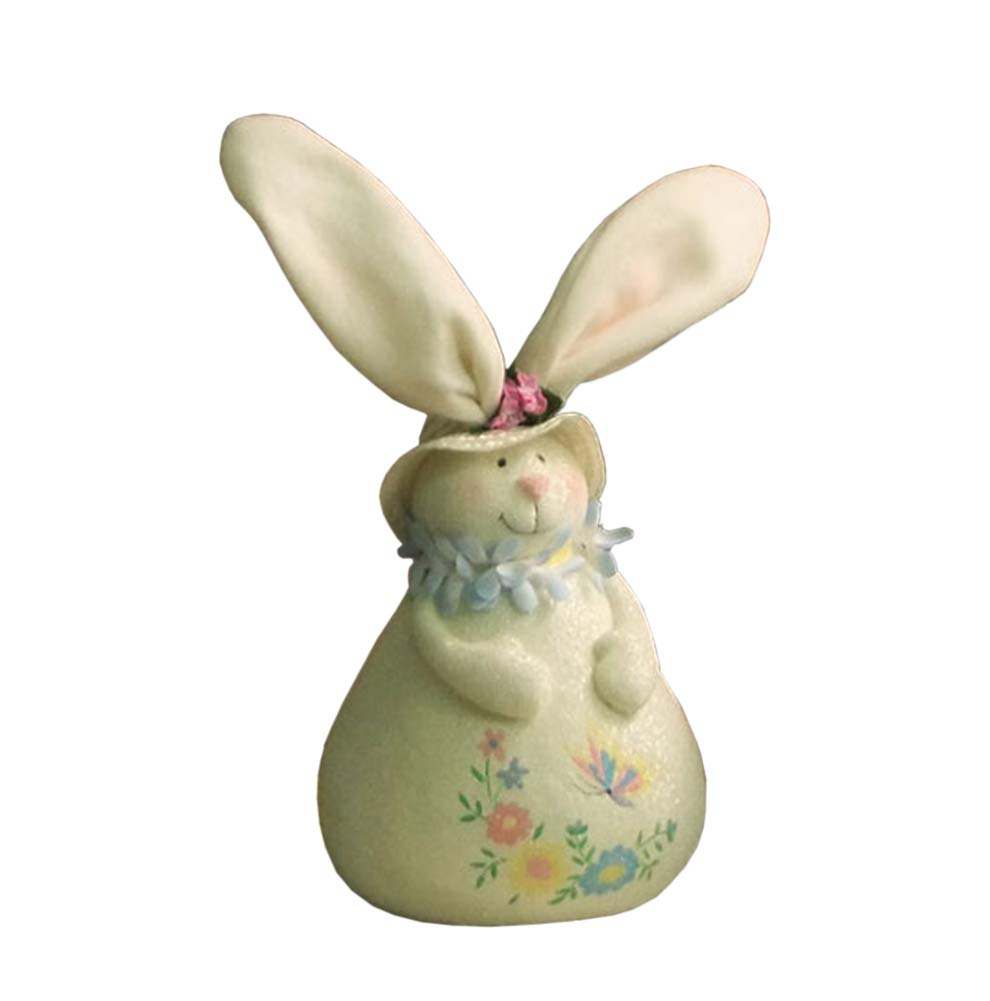 Sculpture de Lapin de Pâques peint pour décoration maison et jardin