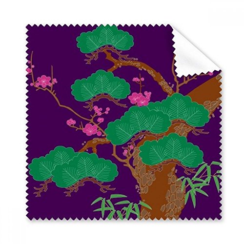 Nettoyeur de cadeau original tissu pour lunettes style zen arbre vert et violet