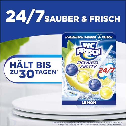 WC Frisch Kraft Aktiv Duftspüler Lemon (10er Pack), WC Reiniger sorgt für Reinigung bei jeder Spülung, Duftsteine für langanhaltend frischen WC Duft 5