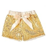 Cilucu Baby Girls Shorts Toddler Sequin Shorts Sparkles on Both Sides Dark Gold 12 Months