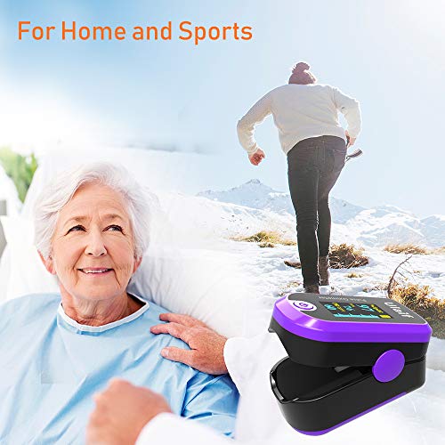 Finger Pulse Oximeter Fingertip, Portable Blood Oxygen Saturation Monitor For Heart Rate And Spo2 Level, Pulse Ox,Oximetro, O2 Monitor Finger For Oxygen,(Purple) #TOP6