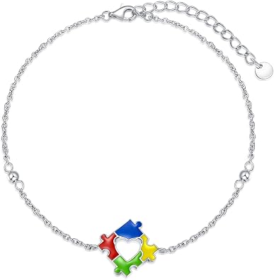 LONAGO 925 Sterling Silver Bee/Sunflower/Red Cardinal Bird/Autism Bracelet You Are My Sunshine Adjustable Chain Jewelry Gift for Women Mom