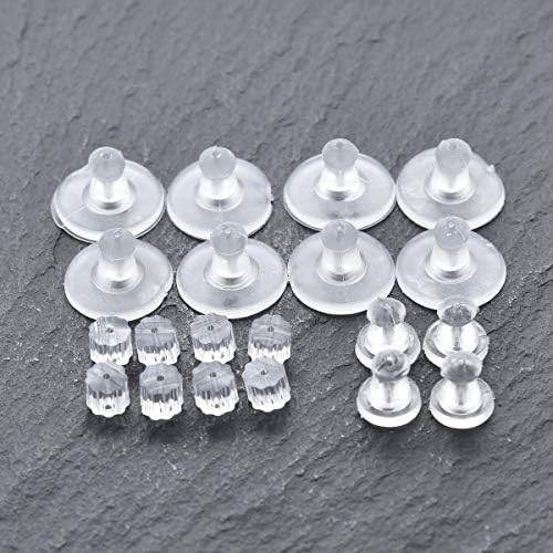 pewterhooter® I0 Pairs of Soft, Comfortable & Secure Clear Plastic Earring Backs for Men and Women.