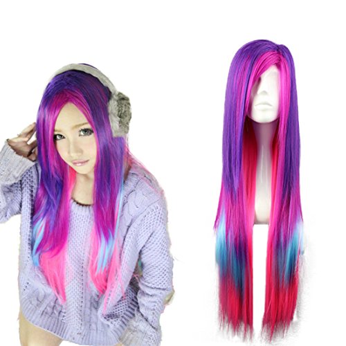 Mcoser 31.5" Wig Gradient Long Straight Hair Sexy Cosplay Costume Wigs for Women