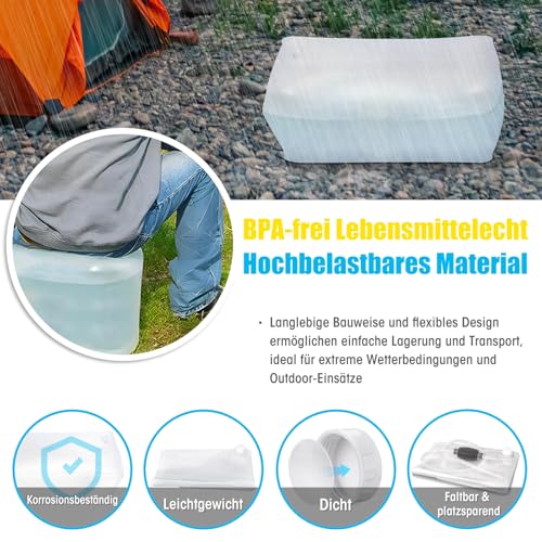 Faltbarer Wassertank, 378 Liter Wasserblase aus lebensmittelechtem Kunststoff, Wasserbehälter für Notfälle, ideal als Regentonne, für Notfall-Wasservorrat, Badewanne, Gartenarbeit und Bewässerung