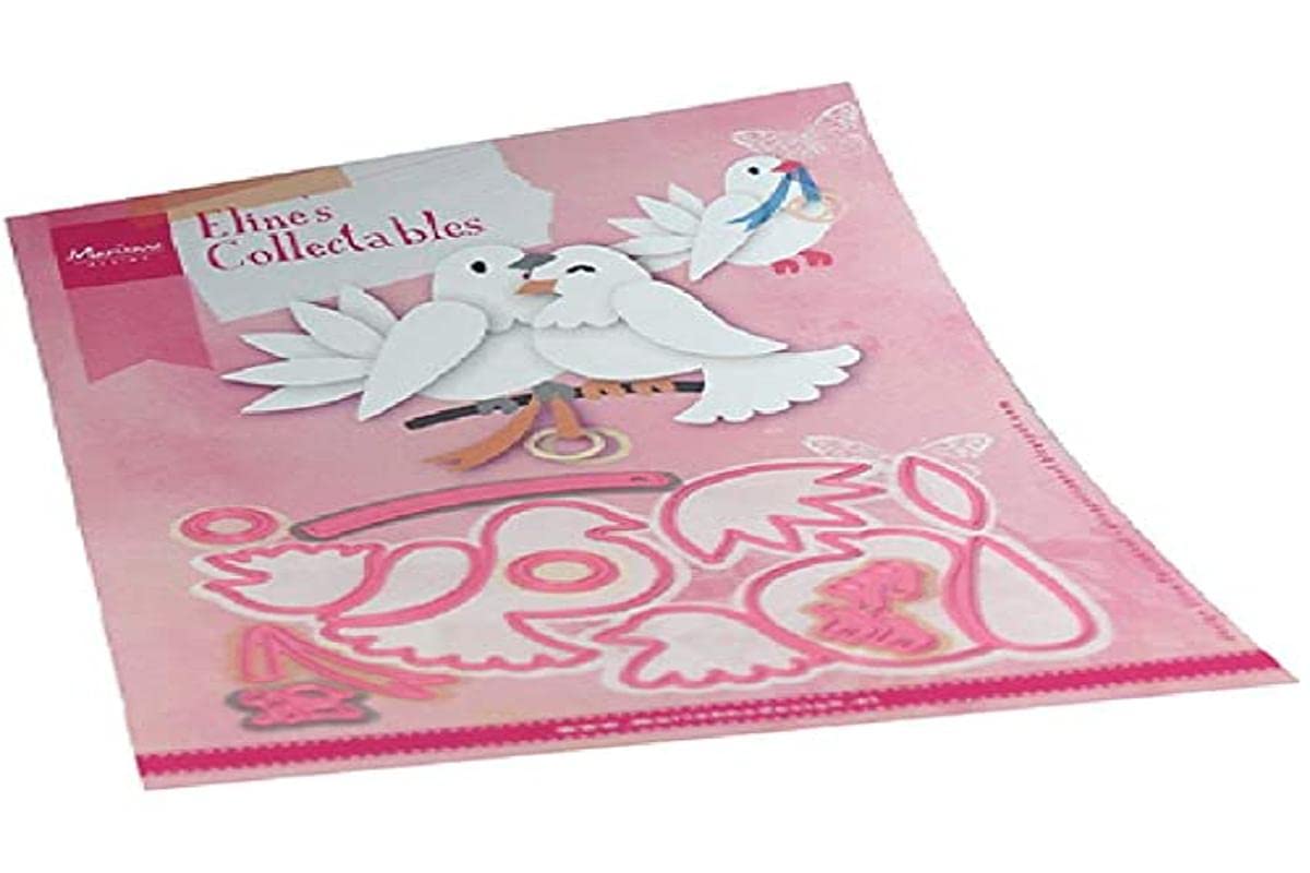 Marianne Design Pink Collectables, Pigeons, Intricate Designs And Embossed Details For Paper Crafts