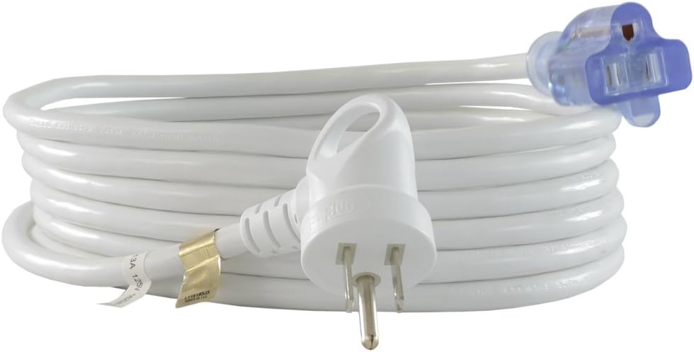 Conntek 24161-180 I-Ring Extension Cord 15-Foot 16/3 White Cable With Glowing Strip U.S. I-Ring Male Plug