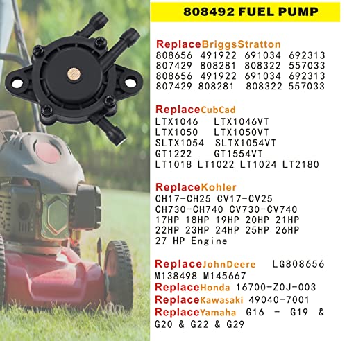 KOSIDA Replace Fuel Pump 691034 692313 Briggs 808492 597338 Kohler 17hp-27hp For Lawn Mower Tractor Golf Cart Engine and Kawasaki Cub Cadet Craftsman Starter Vacuum Fuel Pump (A Set) by KOSIDA - Image 3