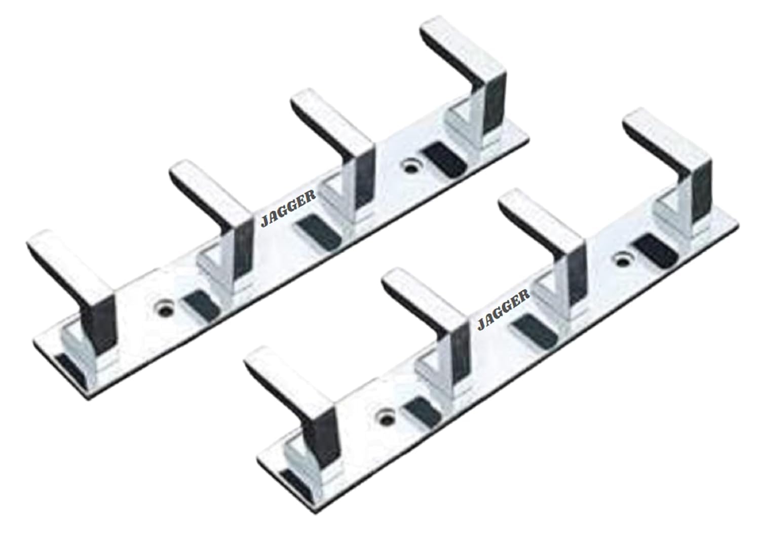 PEFKO PEK93 Wall Mounted Stainless Steel Wall Hooks for Hanging Cloth/Towel Hangers/Key Ring Holder/Door Hangers/Hook Rail/Bthroom Hanger [ Combo Pack of 2 ] (Silver, 4 Hook Hanger)-image-10
