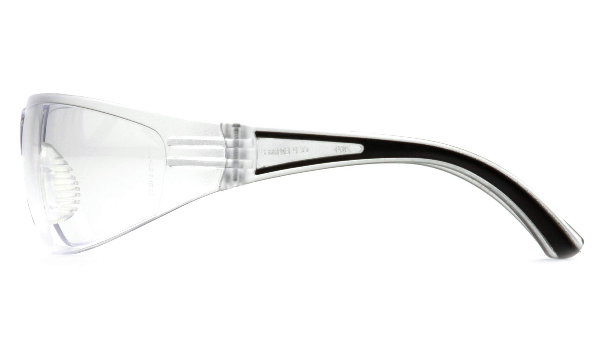Pyramex Cortez - Gafas de seguridad, lentes transparentes con patillas negras