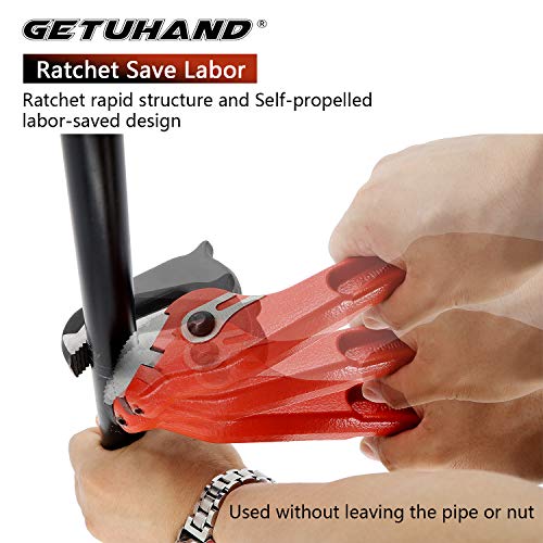 GETUHAND 10-Inch Self-Adjusting Rapid Grip Pipe Wrench, Ratchet Plumbing Wrench, Heavy Duty Quick Multi-function Wrench Forceps for craftsman & plumbers - Thumbnail 3