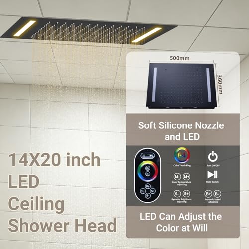 KATAIS Temperature Display Shower System with 14X20 inch Ceiling Shower Head and Handheld Spray, 4 Body Jet, Matte Black Shower Set ﻿ by KATAIS - Image 2