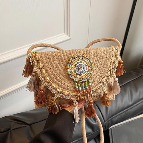 Mandala Bohemian Knitted Envelope Purses Cute Boho Beach Woven Small Shoulder Bags for Women3