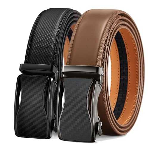 Ceintures à cliquet coulissantes homme lot de 2 KEMISANT idéal pour les voyages et le bureau