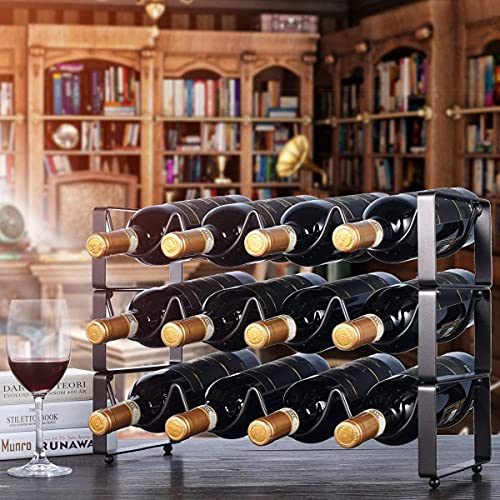 Soporte apilable para 12 botellas de vino de metal miniatura 6