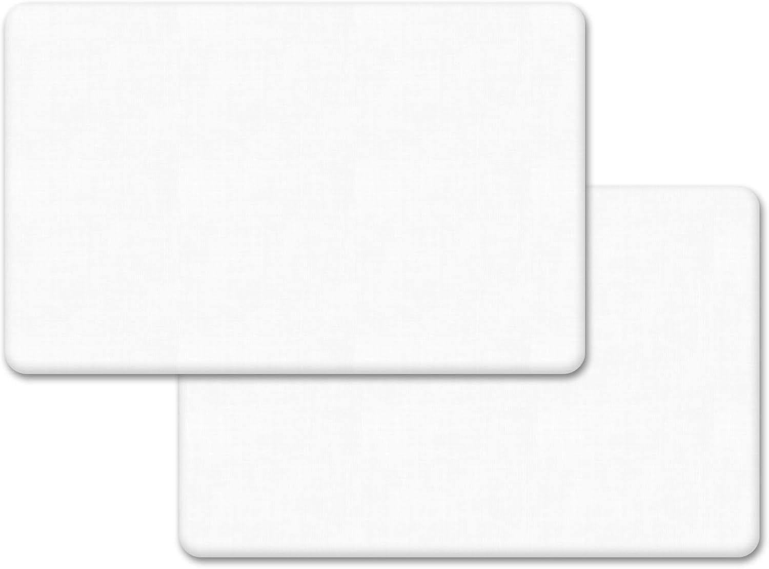 2 Pack Next to Me Crib Fitted Sheets | 100% Microfiber, Breathable, Soft & Cozy Crib Mattress Cover (White, 51 x 85 cm)