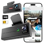 4G LTE Dash Cam with SIM Card, Live Streaming Car Security Camera Front & Cabin, 24/7 Parking Mode, AI Motion Alerts, Remote Viewing & 2-Way Talk, SD/Cloud, Anti-Theft Surveillance for Fleet & Family