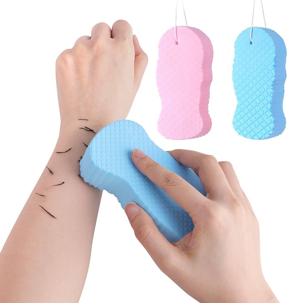Ultra Soft Bath Body Shower Sponge, Magic Bath Sponge Dead Skin Remover, Super Soft Exfoliating Bath Sponge Painless Scrub Sponge for Adults Children and Pregnant Women (Pack of 2)-image-19