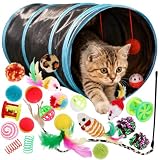 Esshogo 22 Stück Katzenspielzeug Set, Katzentunnel Interaktives Katzen