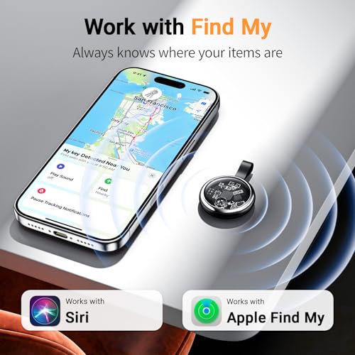 2026 New Air Tracker Tags-4 Pack Compatible with Apple Find My (iOS Only), Bluetooth Tracker Smart Tag Waterproof Key Finder Item Locator for Keys, Wallet, Luggage, Pet — view 2