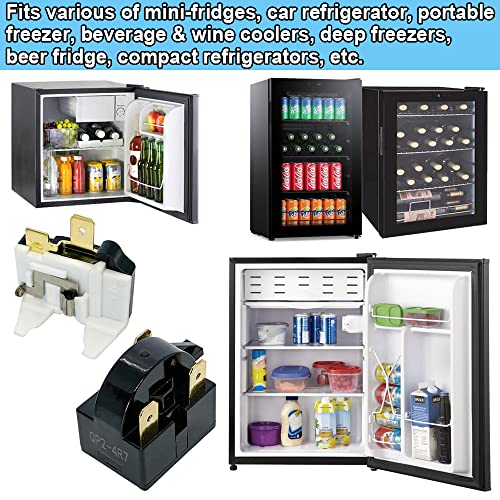 Qp2-4.7/ Qp2-4R7 4.7Ohm Refrigerator 3 Pin Ptc Start/Starter Relay W/Refrigerator Overload Protector Replacement Parts Compatible With Whirlpool, Vissani, Kenmore, Koldfront Mini Fridges And Coolers #TOP6