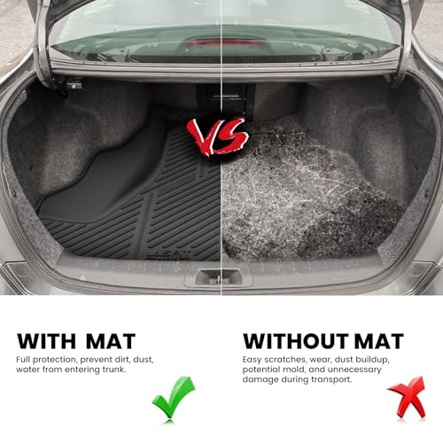 Image of LASFIT Cargo Mat for Honda Accord 2012 2011 2010 2009 2008 (Only Sedan) | All Weather Custom Fit Anti-Slip Pet Friendly Easy Clean TPE Trunk Mat Cargo Liner (NOT for Coupe & Hybrid)