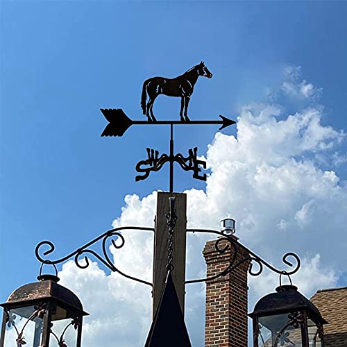 Ydhnb Weathervane Cast Iron Horse Wind Direction Indicator With Roof Mount, Weather Vane Garden Metal Decorations Wind Direction Indicator For Outdoor Roof Farm Yard #TOP5
